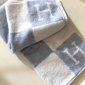 Hermes Avalon H Logo Bath Towel Blue
